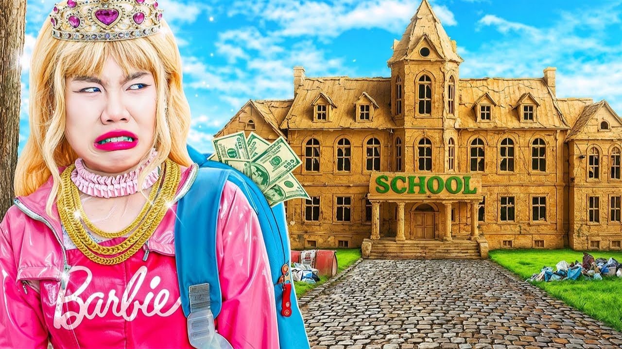 Первый День Богатой Barbie В Бедной Школе!