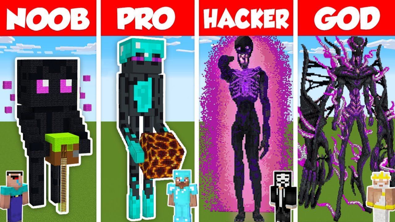NOOB, PRO, HACKER И GOD СТРОЯТ СТАТУЮ ЭНДЕРМЕНА! 🤯🏠 смотреть онлайн
