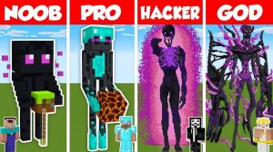 NOOB, PRO, HACKER И GOD СТРОЯТ СТАТУЮ ЭНДЕРМЕНА! 🤯🏠