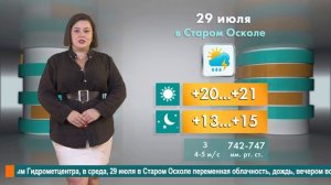 Погода в Старом Осколе на 29 июля