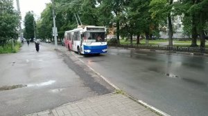 Ярославский троллейбус. Поездка на троллейбусе ЗиУ-682Г-016.02 № 123
