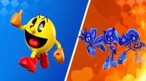 Pac-Man против Соника. Пакман и Sonic на трассе.