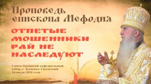Отпетые мошенники Рай не наследуют | Проповедь епископа Мефодия