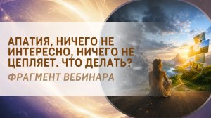 Апатия, ничего не интересно, ничего не цепляет. Что делать? Фрагмент вебинара