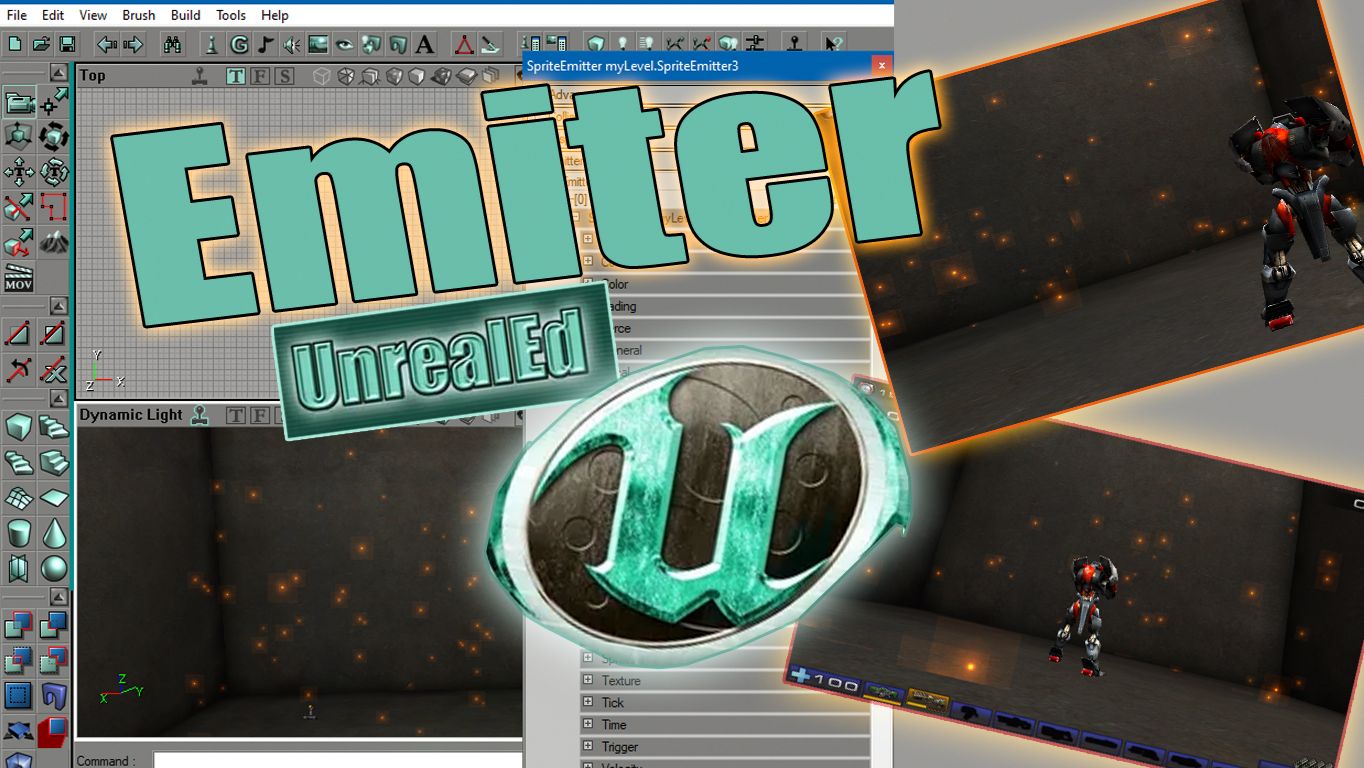 Спиральный вихрь из системы частиц Emiter в UnrealEd