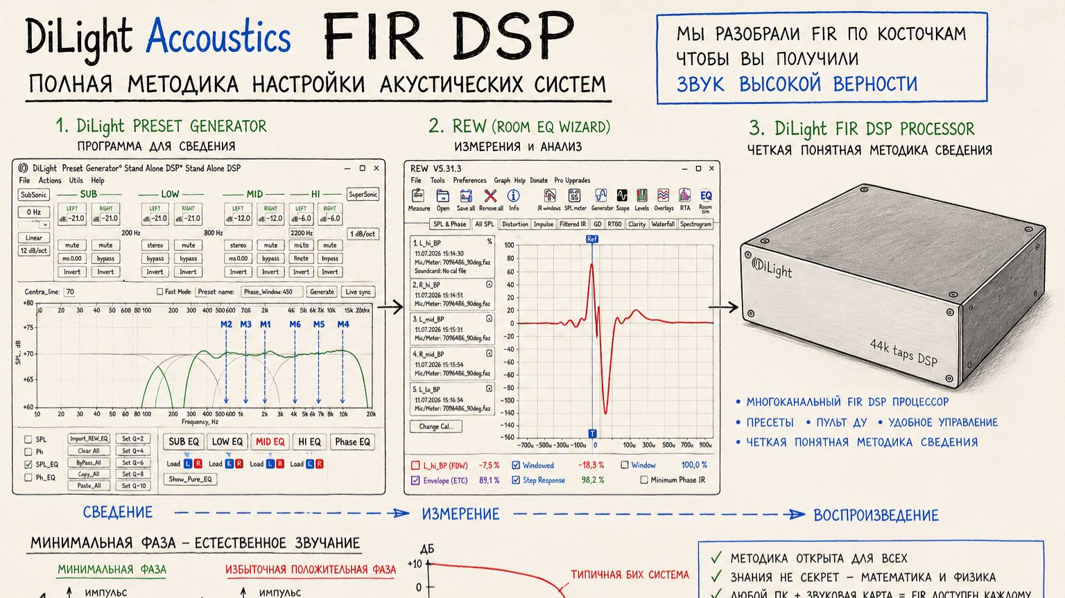 Полная методика настройки акустических систем на FIR DSP. DiLight Accoustics смотреть онлайн