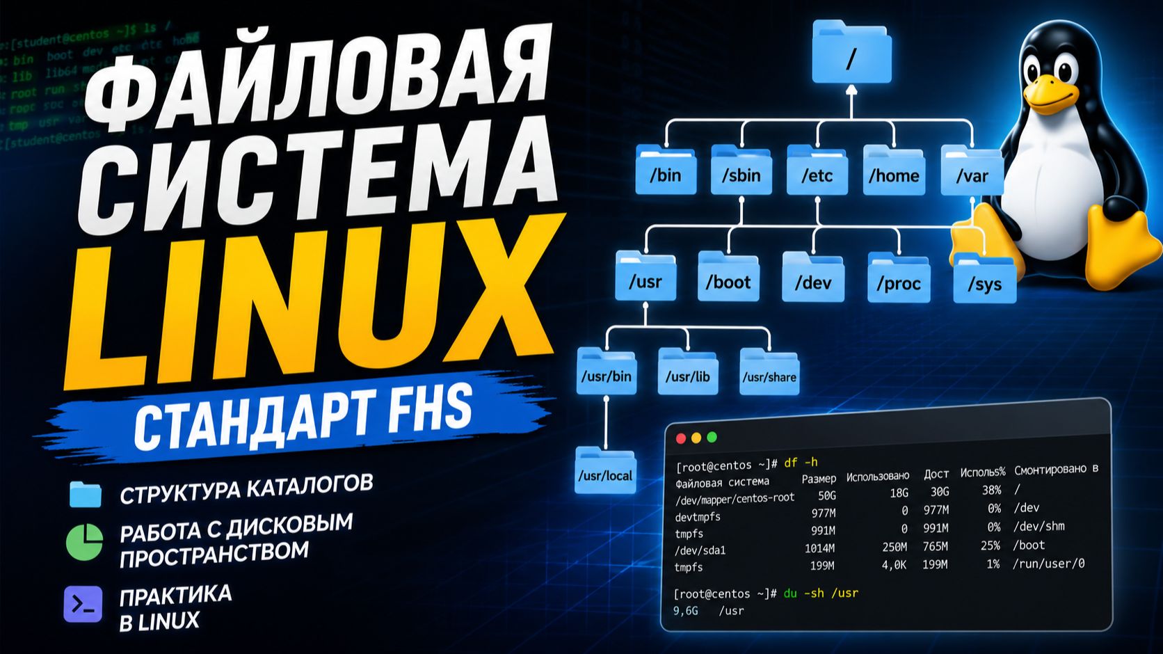Файловая система Linux: структура каталогов FHS смотреть онлайн