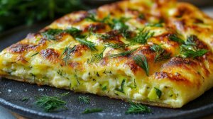 Кабачковый хачапури с сыром, укропом и чесноком