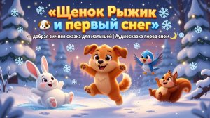 🐶❄️✨ «Щенок Рыжик и первый снег» — добрая зимняя сказка для малышей | Аудиосказка перед сном 🌙💤