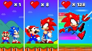 МАРИО ПРОКАЧИВАЕТ СОНИКА В СОНИКА-ЧЕЛОВЕКА-ПАУКА ЗА КАЖДУЮ ЛУНУ В SUPER MARIO BROS!