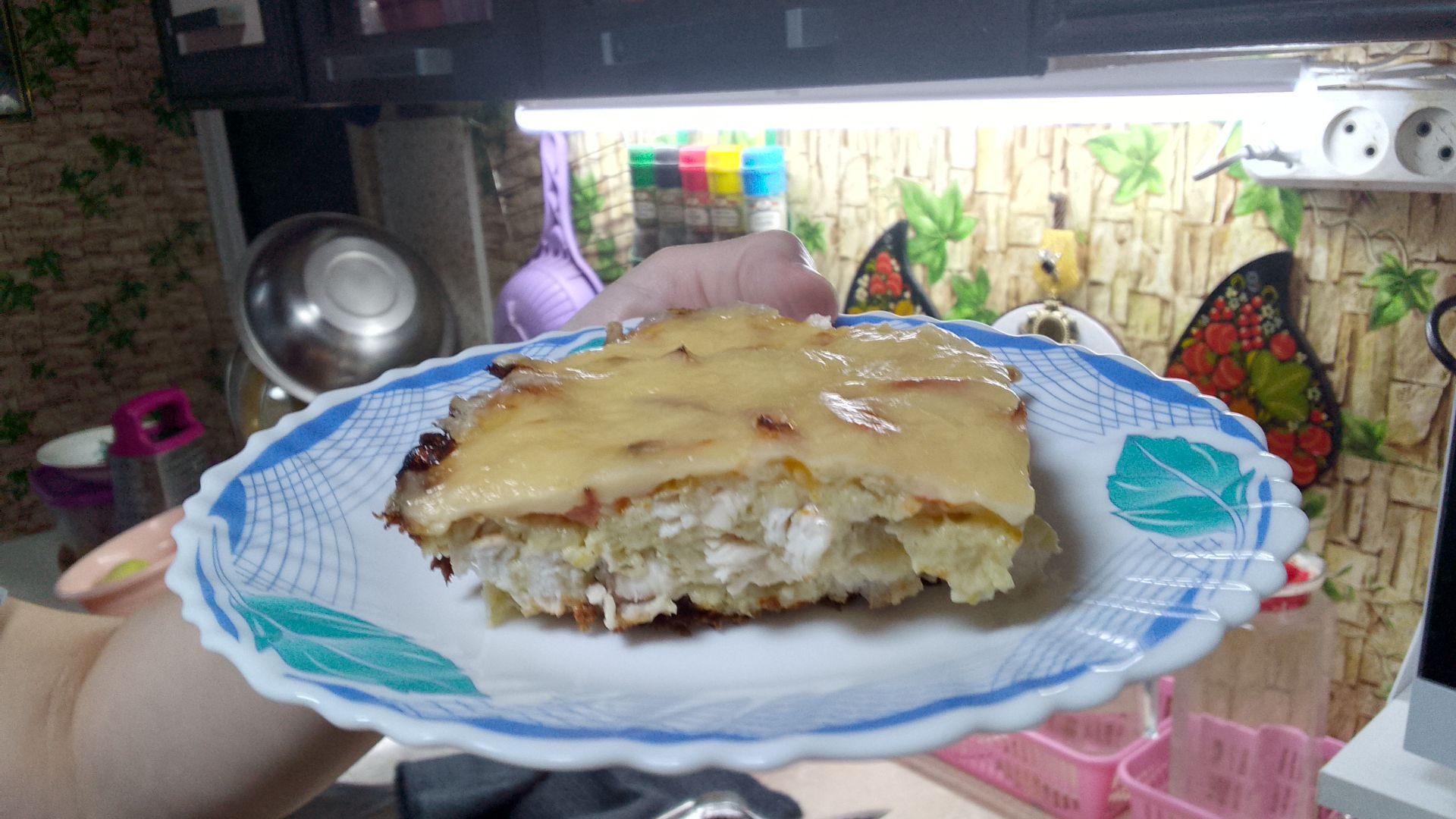 Нежная запеканка из кабачков и курицы