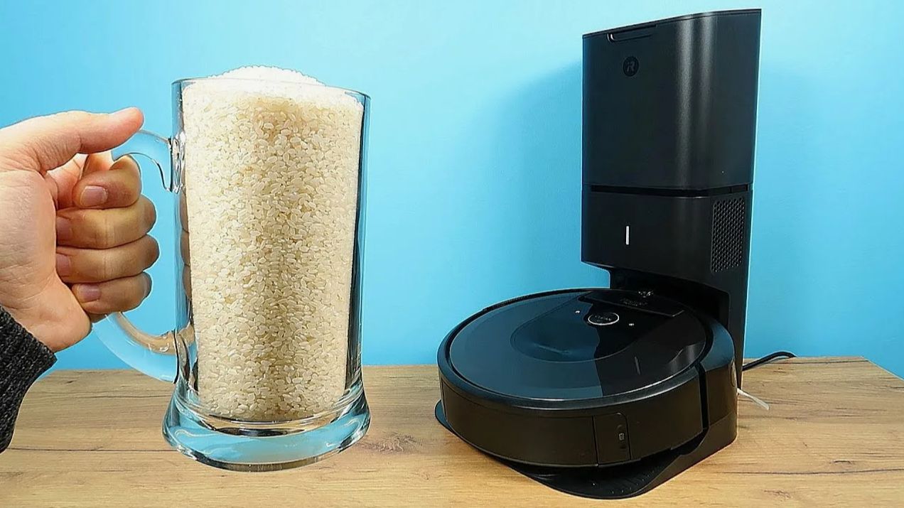 Сможет ли IRobot Roomba I7 убрать 1 КГ риса БЕЗ замены пылесборника