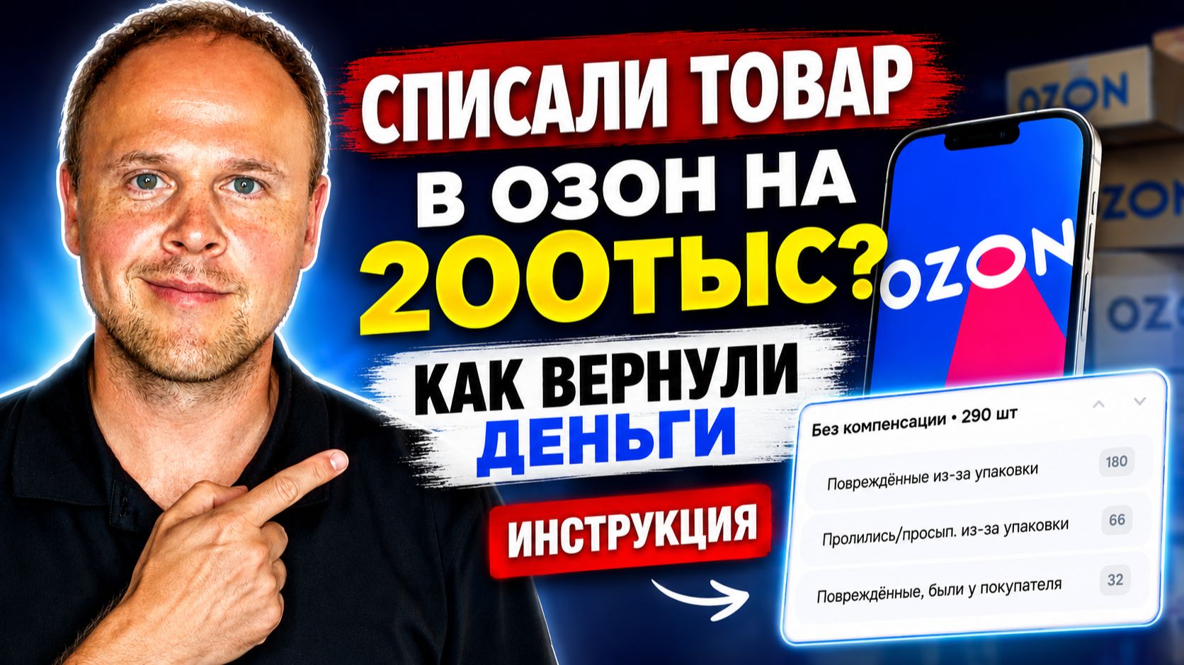 Как вернуть деньги за списанные товары Ozon. Инструкция. Получили от Ozon 200000 руб компенсации.