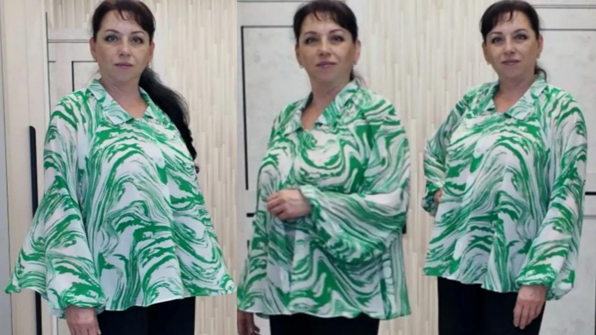Блузка - рубашка - разлетайка с длинным рукавом и воротником. смотреть онлайн