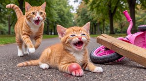Мама-кошка подстригает шерсть на ферме и делает тигровую шапку для котят дома🐾🎩🐯