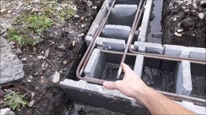 Фундамент в несъёмной опалубке. Внеплановый второй ряд.