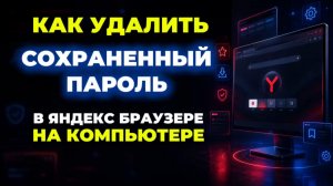 Как удалить сохраненный пароль в яндекс браузере на пк?