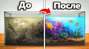 Преобразование Заброшенного Аквариума (с рыбами)
