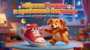 🐶👟✨ «Щенок Рыжик и пропавший ботинок» — добрая сказка для малышей | Аудиосказка перед сном 🌙💤