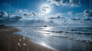 Море и дождь расслабляющие звуки природы 🌊 Релакс перед сном ⭐ Дождь и шум моря