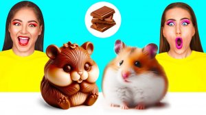 Челлендж. Шоколадная Еда vs Настоящая еда # Сумасшедшие Кулинарные Идеи