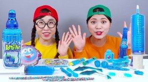 Синяя еда Десерт Мороженое Мукбанг ДОНА DONA