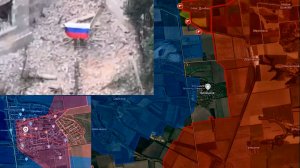 Карта боевых действий. Кадры с флагами из Белицкое