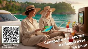 Свекровь и невестка на белой яхте на Бали
