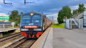 ЭД4М 0373 «Дзержинец» сообщением Санкт-Петербург - Приозерск, на станции Девяткино.