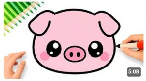 КАК НАРИСОВАТЬ МОРДОЧКУ СВИНЬИ 🐷
