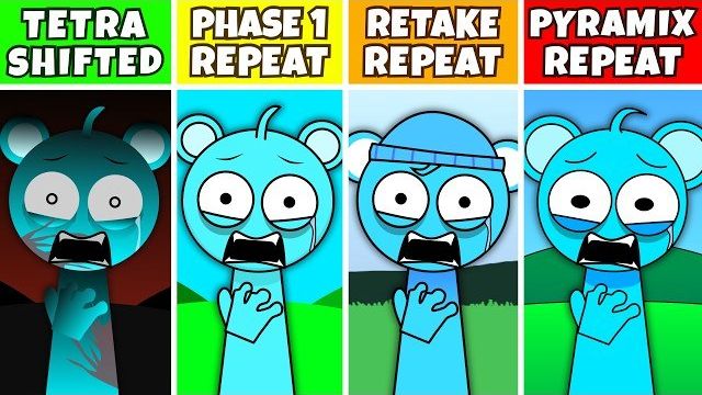 Incredibox Sprunki: Фаза 1, Пересдача, ПОВТОРЕНИЕ Pyramix после сдвига TETRA смотреть онлайн