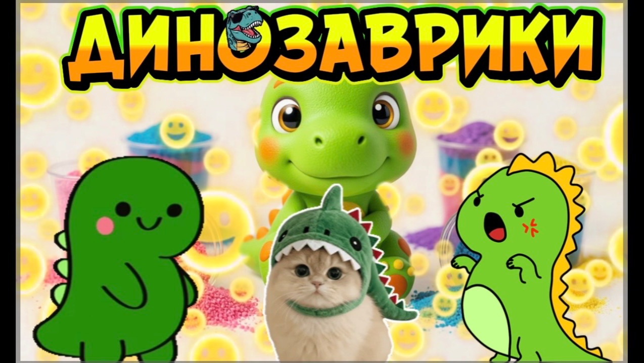 Малыши динозаврики помогают коровкам