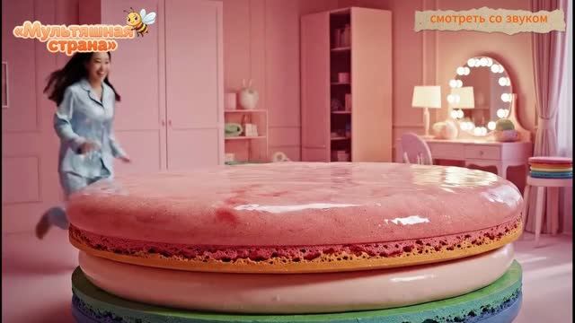 На какой вкусной кровати хотели бы поспать? Сладкая ИИ - анимация.