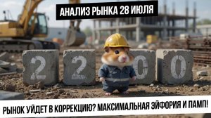 Анализ рынка 28 июля. Эйфория, памп акций на локальных максимумах. Новостной негатив и нефть!