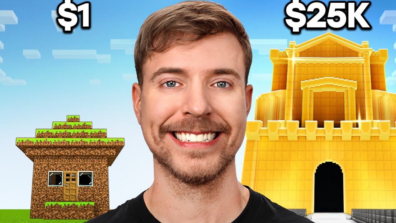 Строительный Челлендж $1 Vs $25,000. Мистер Бист бросил вызов лучшим Майнкрафт - строителям. MrBeast