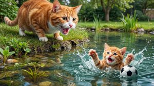 Мама-кошка подстригает шерсть на ферме и делает тигровую шапку для котят дома🐾🎩🐯