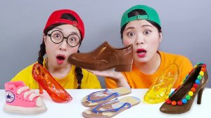 Съедобные шоколадные туфли Мукбанг ДОНА DONA