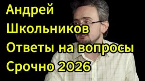 Андрей Школьников Ответы на вопросы Срочно 2026