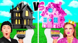 Домики Одного Цвета Челлендж Черный vs Розовый _ Простые Трюки для Декора