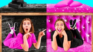 Секретный Домик Под Кроватью # Богатая vs Бедная Сумасшедший Челлендж