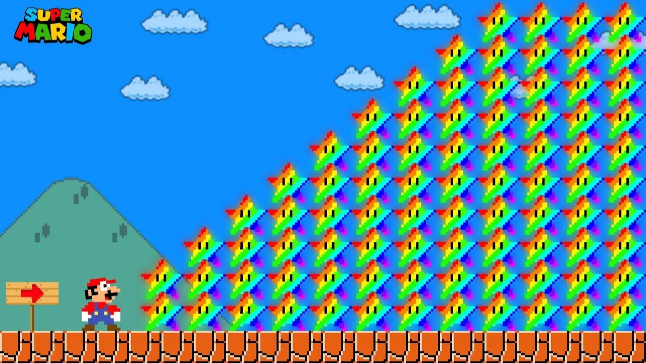 Марио собирает 999 РАДУЖНЫХ звёзд 🌈⭐ Вот это сила!
