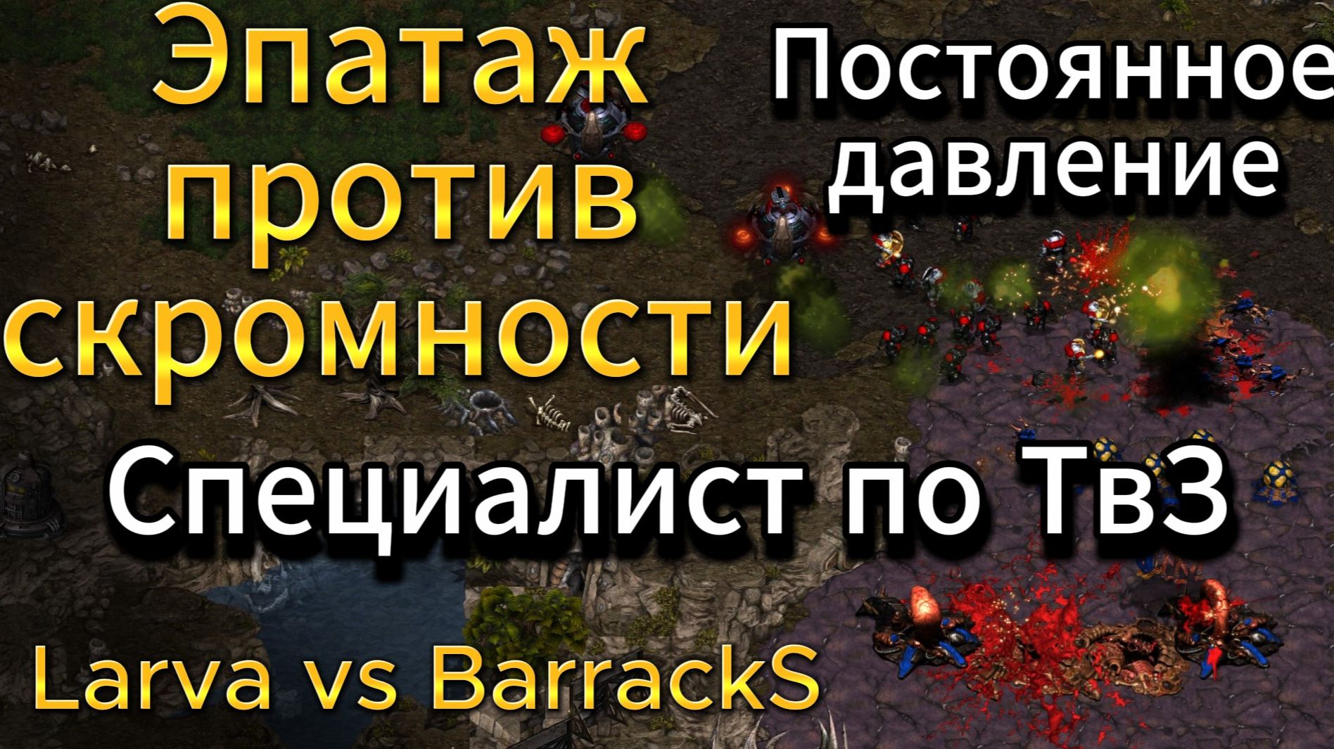 КАК СПРАВИТЬСЯ с таким постоянным давлением? Зерг Ларва против террана Баракс StarCraft Remastered смотреть онлайн