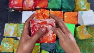 ASMR chalk ⬜️🟥🟧🟩