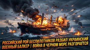 🚨Российский рой дронов УНИЧТОЖАЕТ военный сухогруз Украины | Война в Черном море усиливается