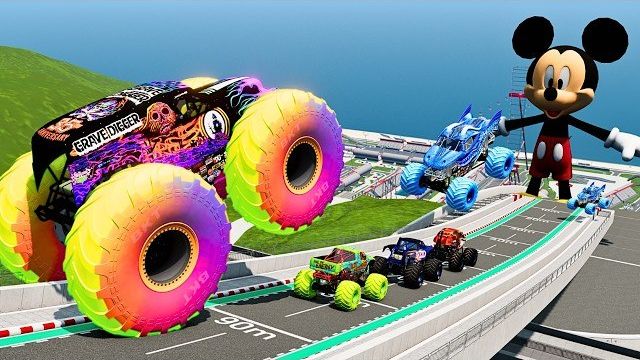 Эпические прыжки на скоростном грузовике–монстре - BeamNG Drive
