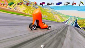Безумная гонка под уклон: максимум скорости, максимум разрушений🔥 | BeamNG.drive тест#6 | мультики