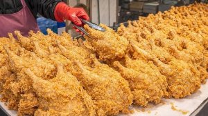 Жареная целиком курица в старом добром стиле всего за 7000 вон — раскупают по 250 штук в день! Корея