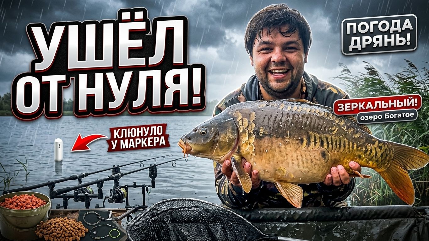 Рыбалка на озере Богатое. Погода дрянь, но рыбка ловится