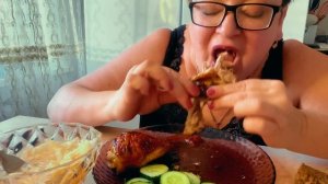 А вкусноооо👍/НУ,что с моим аппетитом🤭Опять не дожрала🤷/Мукбанг ⏱