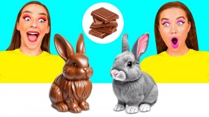 Челлендж. Шоколадная Еда vs Настоящая еда # Смешные Кулинарные Войны от DaRaDa Challenge